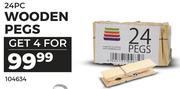24 Pc Wooden Pegs 104634-For 4