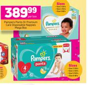 Pampers Pants Or Premium Care Disposable Nappies Mega Box-Per Box