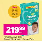 Pamper Active Baby Disposable Nappies Jumbo Pack-Each