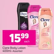Clere Body Lotion Assorted-400ml Each