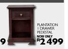 Plantation 1 Drawer Pedestal