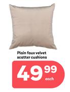 Plain Faux Velvet Scatter Cushions-Each