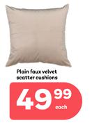 Plain Faux Velvet Scatter Cushions-Each