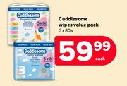 Cuddlesome Wipes Value Pack (3 x 80's)-Each 