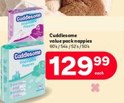 Cuddlesome Value Pack Nappies 60's/54's/52's/50's Pack-Each
