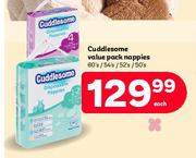 Cuddlesome Value Pack Nappies-60's/54's/52's/50's Each