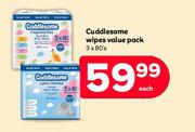 Cuddlesome Wipes Value Pack-3 x 80's