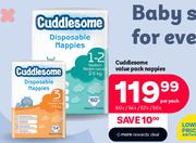 Cuddlesome Value Pack Nappies (60's/54's/52's/50's Pack)-Per Pack