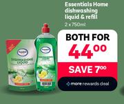 Essentials Home Dishwashing Liquid & Refill-For 2 x 750ml