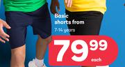 Basic Shorts 7-14 Years