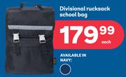 Divisionl Rucksack School Bag-Each