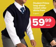Student Prince Long Sleeve Raised Collar Shirts 4 Years (Priced From)-Each