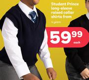 Student Prince Long Sleeve Raised Collar Shirts 4 Years (Priced From)-Each
