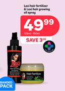 Laxi Hair Fertilizer & Laxi Hair Growing Oil Spray 125ml + 150ml