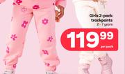 Girls 2 Pack Track Pants 2-7 Years