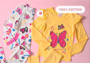 Girls 2 Pack Tees 2-7 Years-Per Pack