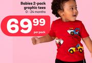 Babies 2 Pack Graphic Tees 0-24 Months