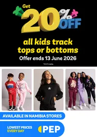 PEP Namibia : Get 20% Off Tracksuits (27 May - 13 June 2026)