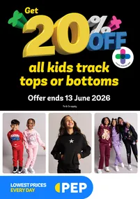 PEP : Get 20% Off Tracksuits (27 May - 13 June 2026)
