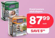 Grand Masters Adult Diapers-10's Each