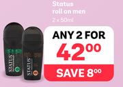 Status Roll On Men-For 2 x 50ml
