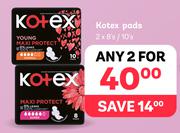  Kotex Pads-For 2 x 8's/10's