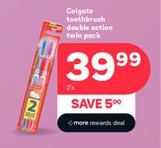 Colgate Toothbrush Double Action Twin Pack-2's Pack