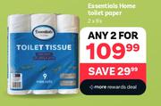 Essentials Home Toilet Paper 2 x 9's Pack-For Any 2