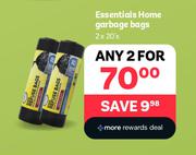 Essentials Home Garbage Bags-For Any 2 x 20's Pack