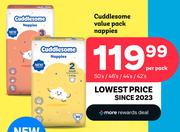 Cuddlesome Value Pack Nappies 50's/46's/44's/42's-Per Pack