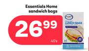 Essentials Home Sandwich Bags-40's