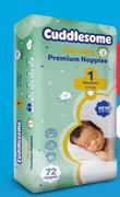 Cuddlesome Xtradry Premium Jumbo Pack Nappies Travel Pack Size 1-5