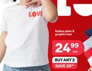Babies Plain & Graphic Tees-Each