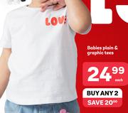 Babies Plain & Graphic Tees-Each