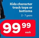 Disney Kids Character Track Tops Or Bottoms 2-7 Years-Each