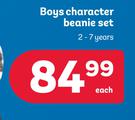 Boys Character Beanie Set 2-7 Years-Each