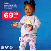 Babies Character Track Tops Or Bottoms 0-24 Months-Each