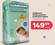 Cuddlesome Xtradry Premium Jumbo Pack Nappies (72s, 64s, 52s, 48s, 42s Pack)-Per Pack