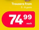 Student Prince Trousers 5-6 Years-Each