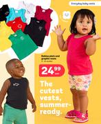 Babies Plain & Graphic Vests 0-24 Months-Each