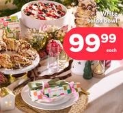 White Salad Bowl-Each