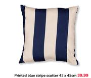 Printed Blue Stripe Scatter-45 x 45cm