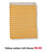   Yellow Cotton Rich Throw