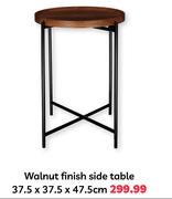 Walnut Finish Side Table-37.5  x  37.5  x  47.5cm