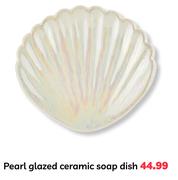    Pearl Glazed Ceramic Soap Dish