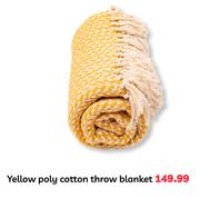    Yellow Poly Cotton Throw Blanket