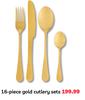 16 Piece Gold Cutlery Set
