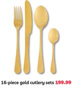 16 Piece Gold Cutlery Set