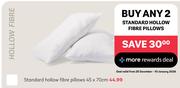 Standard Hollow Fibre Pillows 45 x 70cm-Any 2