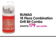 Ruwag 18 Piece Combination Drill Bit Combo-Per Combo
